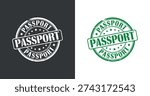 Circular passport stamps with 