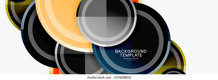 Circular pattern, abstract circles composition. Vector design