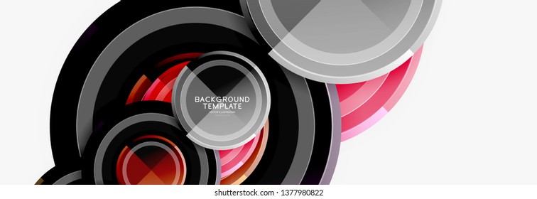 Patrón circular, composición de círculos abstractos. Diseño de vectores