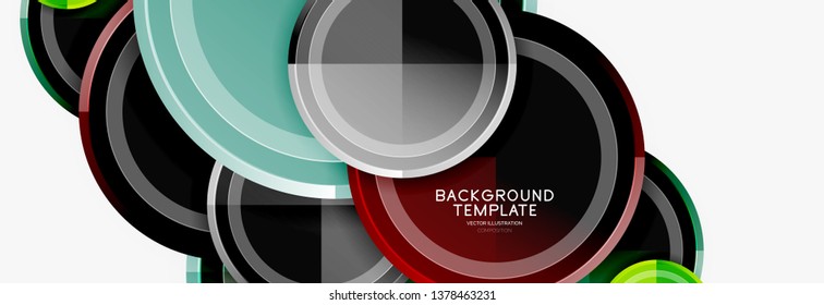 Circular pattern, abstract circles composition. Vector design