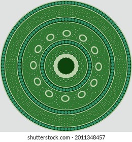 Circular pattern of abstract geometric shapes. Vector illustration.