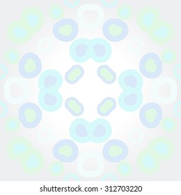 Circular   pattern of abstract motif,  bagels,spots, doodles. Hand drawn.