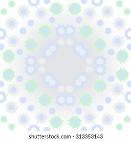 Circular   pattern of abstract motif, ellipses, doodles . Hand drawn.