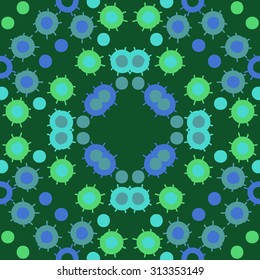 Circular   pattern of abstract motif, ellipses, doodles . Hand drawn.