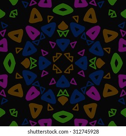 Circular   pattern of abstract motif,  scribble, doodles. Hand drawn.