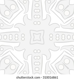 Circular   pattern of abstract motif, spots, stripes, ellipses, cross, stars. Hand drawn.