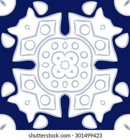 Circular  pattern of abstract  motif, stripes, ellipses, spots, star. Hand drawn.