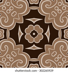 Circular  pattern of abstract  motif, stripes, ellipses, spots, spirals, stars. Hand drawn.