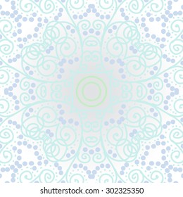 Circular  pattern of abstract  motif, stripes, ellipses, spots, spirals, . Hand drawn.