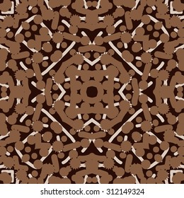 Circular   pattern of abstract motif, stripes,ellipses, stars, doodles. Hand drawn.