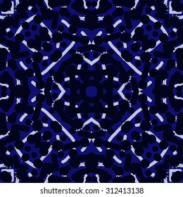 Circular   pattern of abstract motif, stripes,ellipses, stars, doodles. Hand drawn.