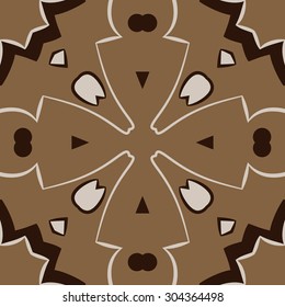 Circular   pattern of abstract motif, stripes,hole, spots, cross. Hand drawn.