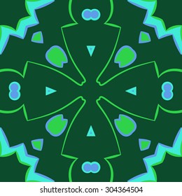Circular   pattern of abstract motif, stripes,hole, spots, cross. Hand drawn.