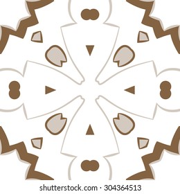 Circular   pattern of abstract motif, stripes,hole, spots, cross. Hand drawn.