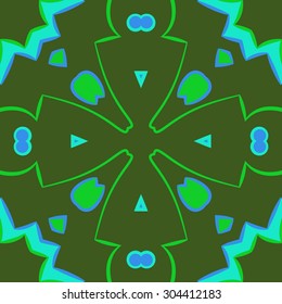 Circular   pattern of abstract motif, stripes,hole, spots, cross. Hand drawn.