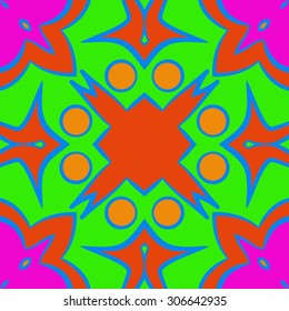 Circular   pattern of abstract motif, stripes,hole, spots, ellipse. Hand drawn.