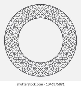 Circular pattern in arabesque style. Mandala. Round floral frame. Plate border design in Arabic style.