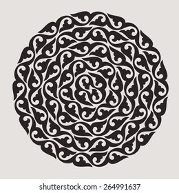 Circular pattern in arabesque style. Mandala.