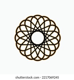 Icono de arte de patrón circular. Flor. Símbolo de ornamento.