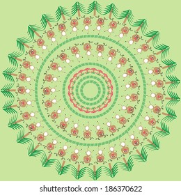 circular pattern with cheerful dancing moose