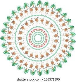 circular pattern with cheerful dancing moose 