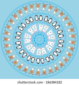 circular pattern with cheerful northern animals