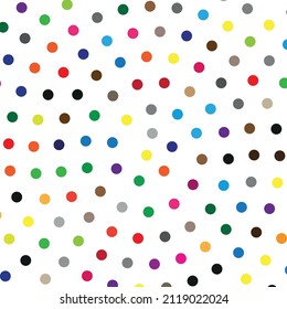 Circular pattern of colored circles on white background