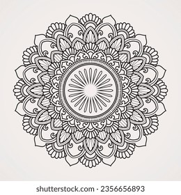 circular pattern combination ornament with floral pattern. suitable for henna, tattoos, photos, coloring books. islam, hindu,Buddha, india, pakistan, chinese, arab