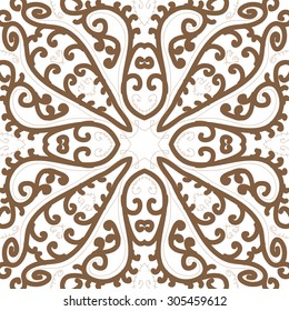 Circular   pattern of delicate striped motif, stripes, spirals, doodle,branches . Hand drawn.