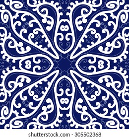 Circular   pattern of delicate striped motif, stripes, spirals, doodle,branches . Hand drawn.