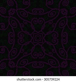 Circular   pattern of delicate striped motif, stripes, spirals, scribble,branches, doodle, stars . Hand drawn.