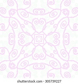 Circular   pattern of delicate striped motif, stripes, spirals, scribble,branches, doodle, stars . Hand drawn.