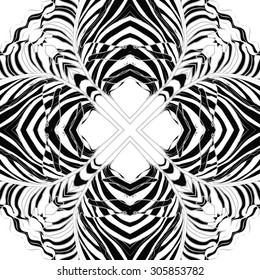 Circular   pattern of delicate striped motif, stripes,  waves, doodle, spots. Hand drawn.