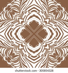 Circular   pattern of delicate striped motif, stripes,  waves, doodle, spots. Hand drawn.