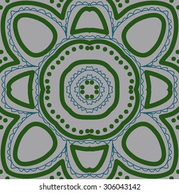 Circular   pattern of delicate striped motif, stripes, waves,zigzag, doodle,ellipses . Hand drawn.