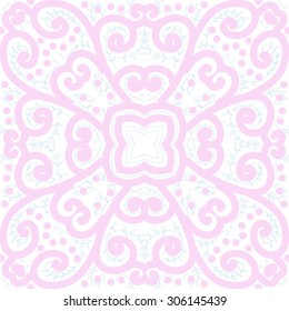Circular   pattern of delicate striped motif,  spirals, branches, doodle,ellipses, stars, leaves . Hand drawn.