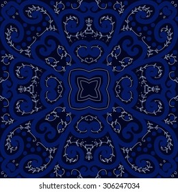 Circular   pattern of delicate striped motif,  spirals, branches, doodle,ellipses, stars, leaves . Hand drawn.