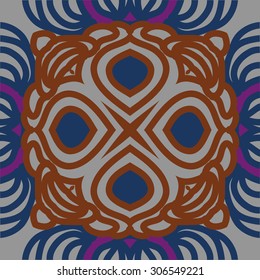 Circular   pattern of delicate striped motif, stripes,star, doodle, spots. Hand drawn.