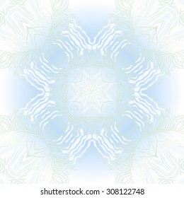 Circular   pattern of delicate striped motif, stripes,  waves, doodles, spots. Hand drawn.