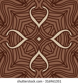 Circular  pattern of  delicate striped motif,   waves,stars, doodles. Hand drawn.