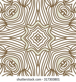 Circular  pattern of  delicate striped motif,   waves,stars, doodles. Hand drawn.