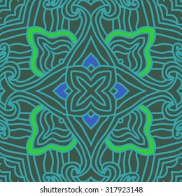 Circular  pattern of  delicate striped motif,   waves,stars, spirals, doodles. Hand drawn.