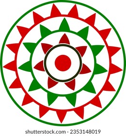 A circular pattern design similar to   Assamese Traditional conical hat made from tightly woven bamboo or cane known as Jaapi