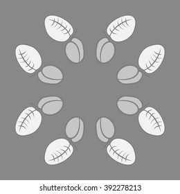 Circular pattern, doodles, plums, leaves, fruits, copy space . Hand drawn.