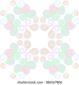 Circular    pattern, doodles, spirals,spots, hole  copy space. Hand drawn.