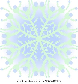 Circular   pattern of floral motif, branches, stars. Hand drawn.