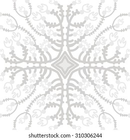 Circular   pattern of floral motif, branches, flowers, tulips, stars. Hand drawn.
