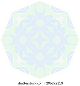Circular   pattern of floral motif, flowers, hole,  waves, spots, stripes. Hand drawn.