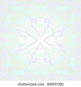 Circular  pattern of floral  motif, flowers,  spots,  branches, doodles, spirals. Hand drawn.