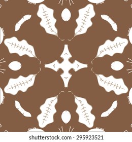 Circular  pattern of   floral motif, leaves, cross, spots. Hand drawn.